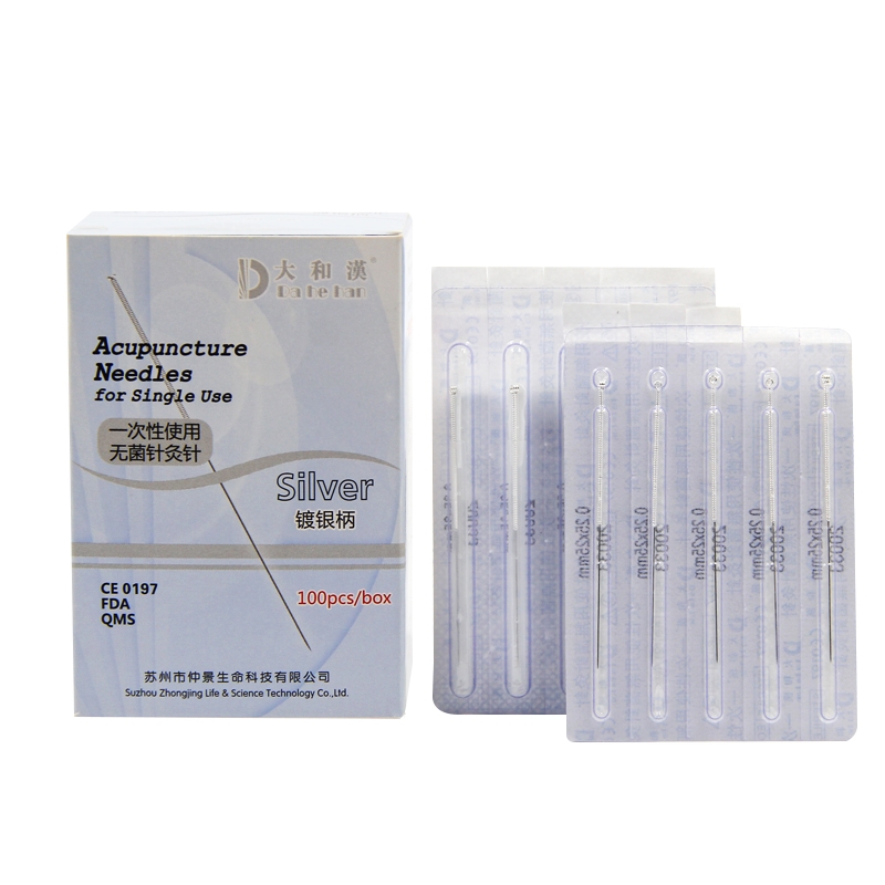 100 disposable sterile beauty needles with silver handle